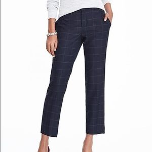 NWT Banana Republic Plaid Navy Ankle Pants